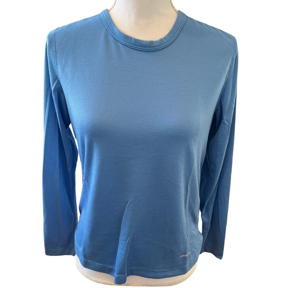 Patagonia Capilene Midweight Base Layer Crewneck Top Light Blue S